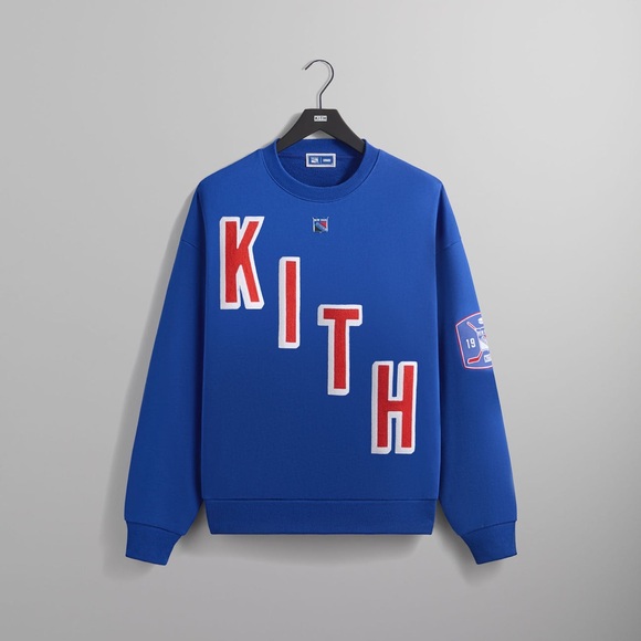 Kith Other - Kith the New York Rangers Skewed Nelson Crewneck Royal Blue Sweatshirt Size XL
